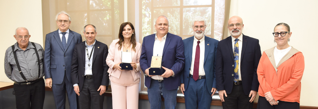 Mr. Hagop Panossian and Dr. Umayya Musharrafieh recipients of the Saouma BouJaoude Teaching Excellence Award 2026